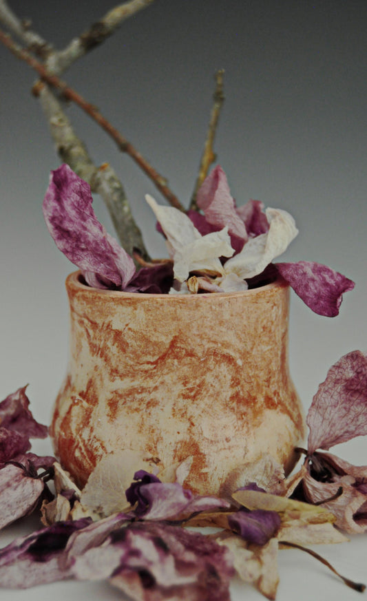 SMV - Small Marbled Vase, handmade small ceramic vase, pottery vase, paper clip holder, desk decor. Free shipping within the US.