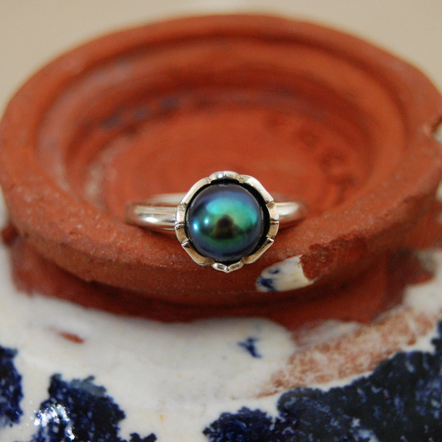 Evie - Pearl Engagement Ring, Continuum® Silver, FREE SHIPPING US