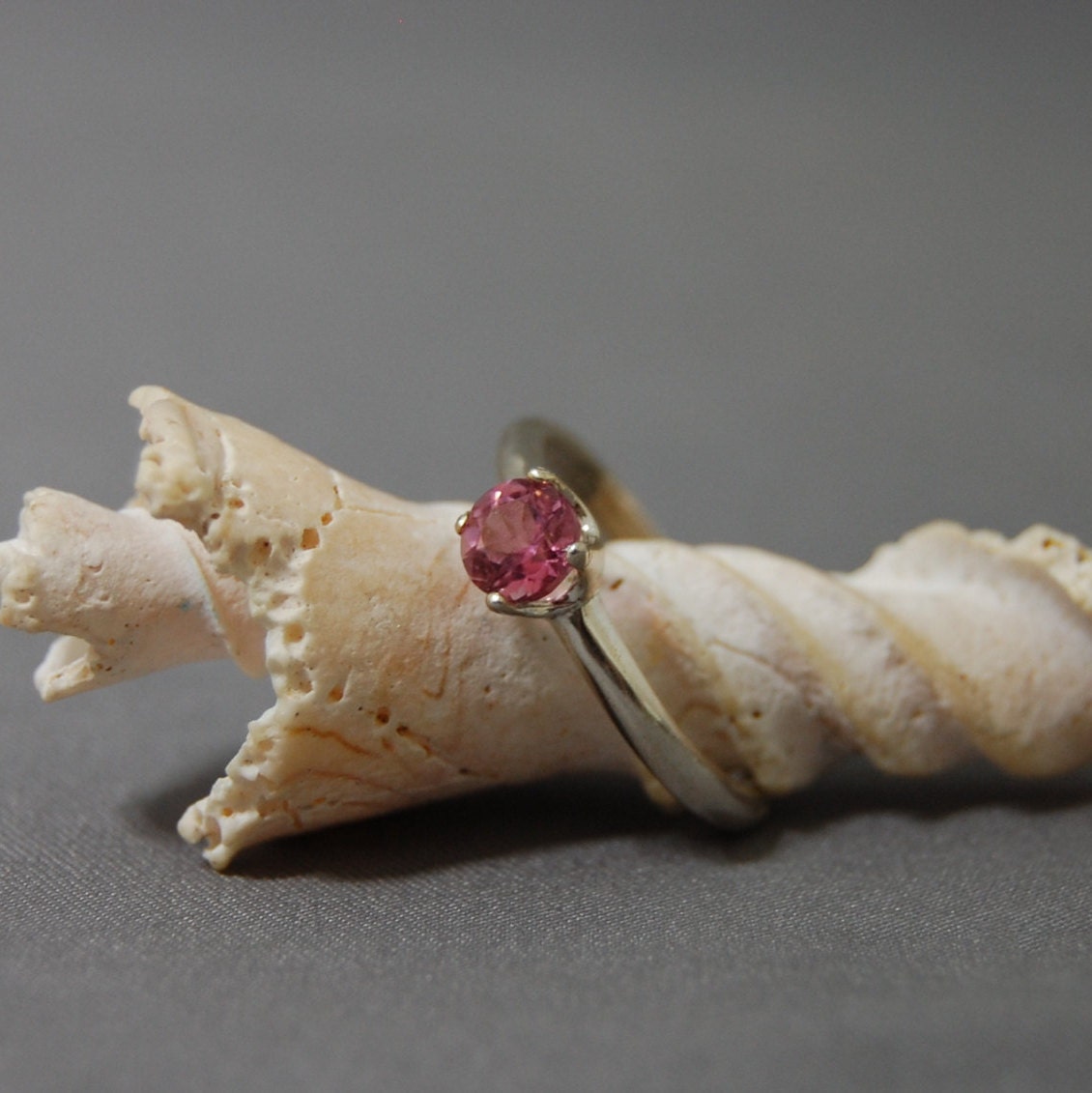 Katara - Pink Tourmaline Engagement Ring Argentium® Sterling Silver