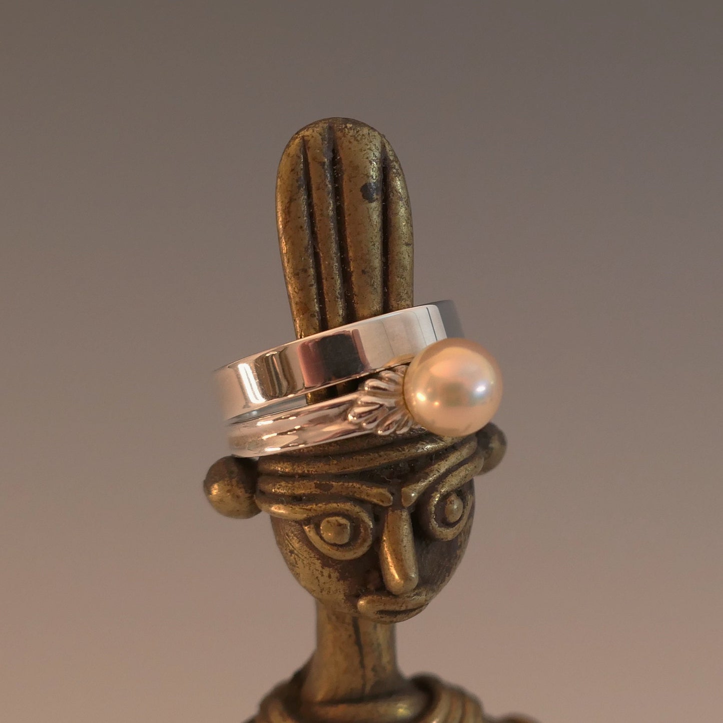 Leila - Pearl Engagement or Other Ring in Silver, Gold, or Platinum, Made to Order  FREE SHIPPING US