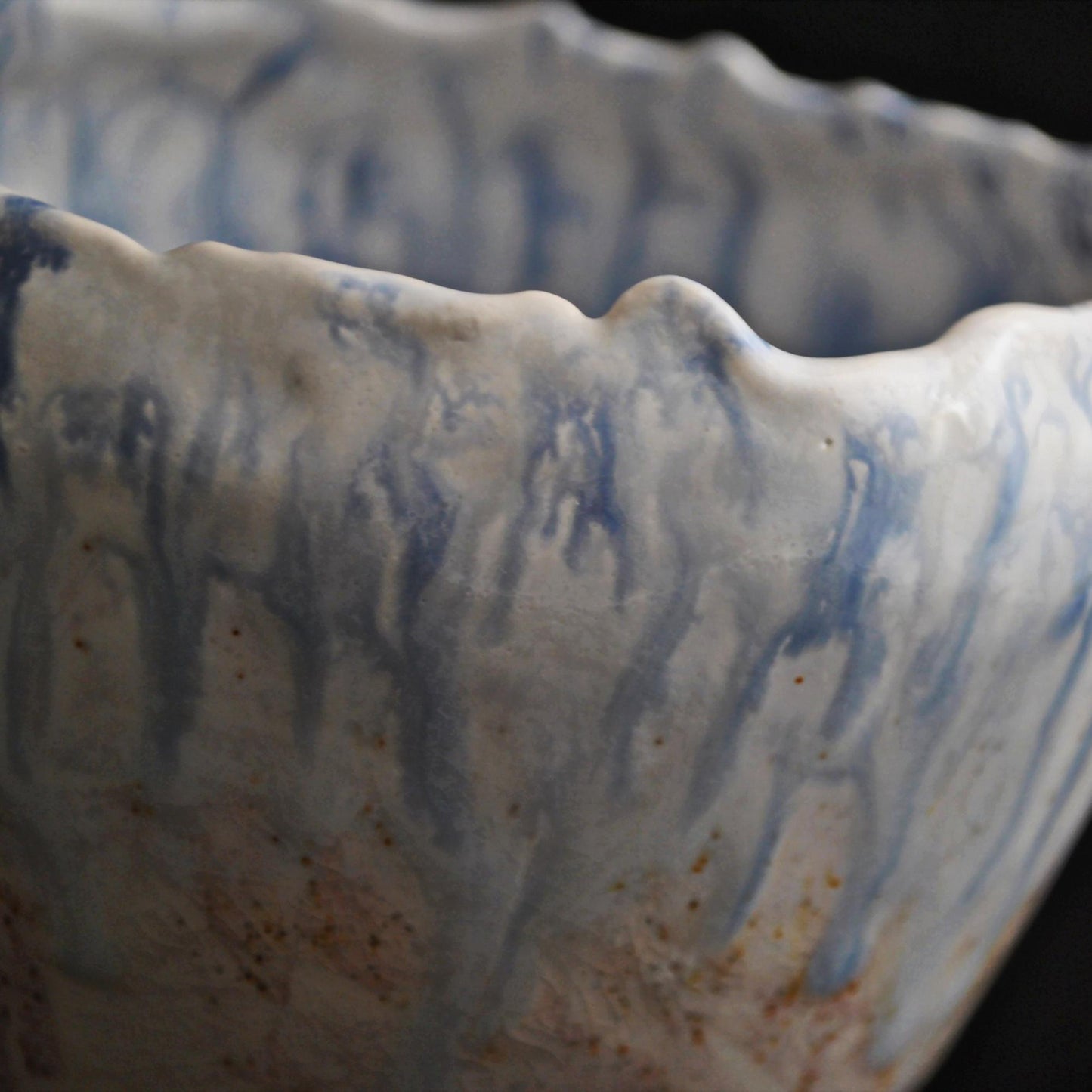 Rain, Overland - Landscape themed Porcelain Bowl, ceramic art, home decor, FREE SHIPPING US.