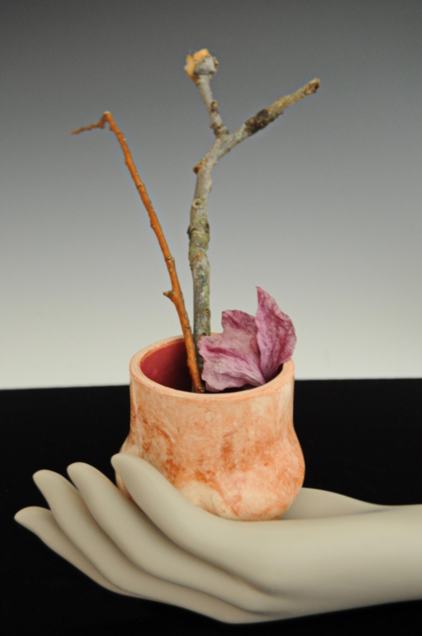 SMV - Small Marbled Vase, handmade small ceramic vase, pottery vase, paper clip holder, desk decor. Free shipping within the US.