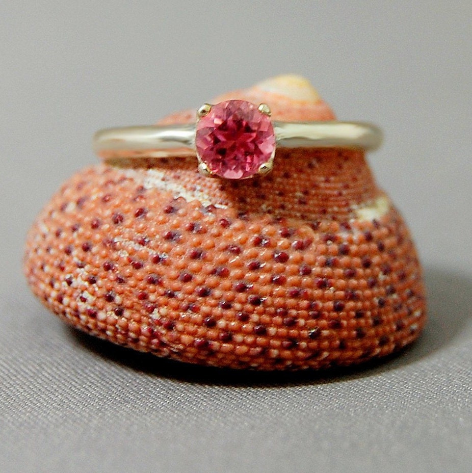 Katara - Pink Tourmaline Engagement Ring Argentium® Sterling Silver