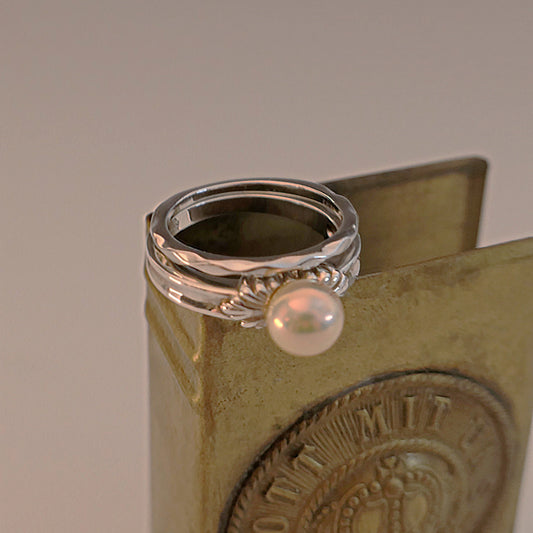Leila - Pearl Engagement or Other Ring in Silver, Gold, or Platinum, Made to Order  FREE SHIPPING US