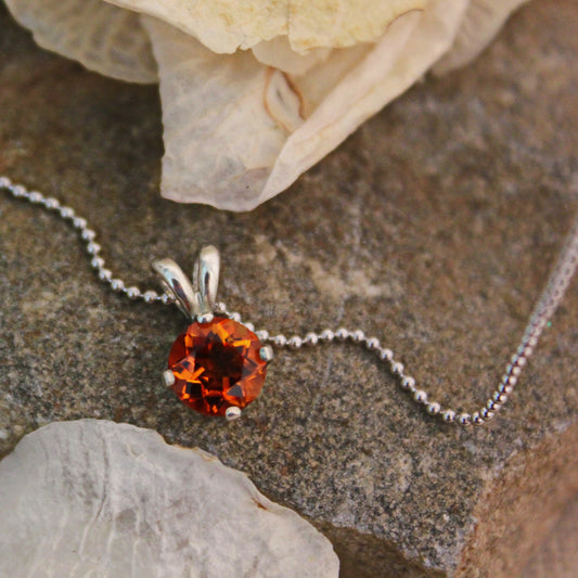 Autumn - Citrine Pendant Necklace, November Birthstone, Argentium® Silver