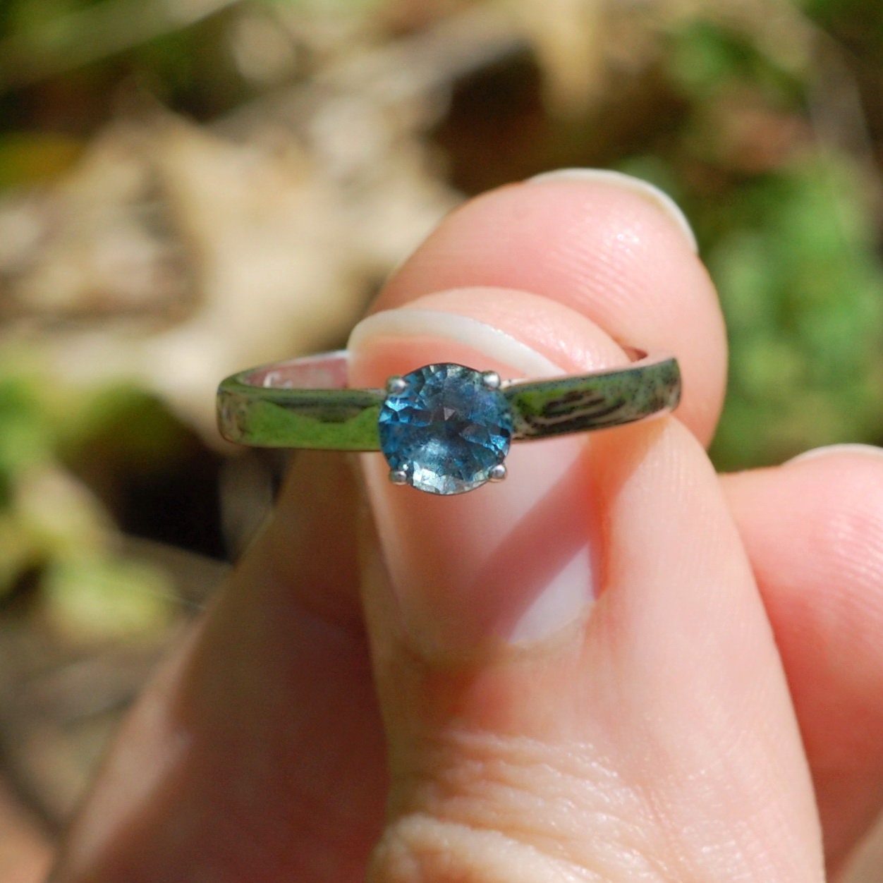 Amisha - Sapphire & Ruby Engagement Ring, Custom Order, Diamond Alternative, FREE SHIPPING US