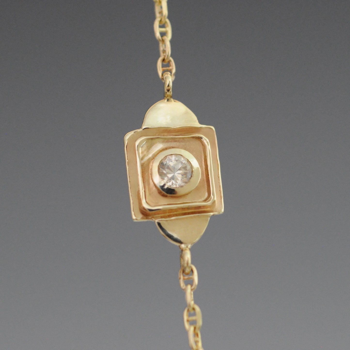 Charlotte - Luxurious 14kt Gold Bracelet Featuring Dazzling White Sapphire. 7" of Timeless Elegance!