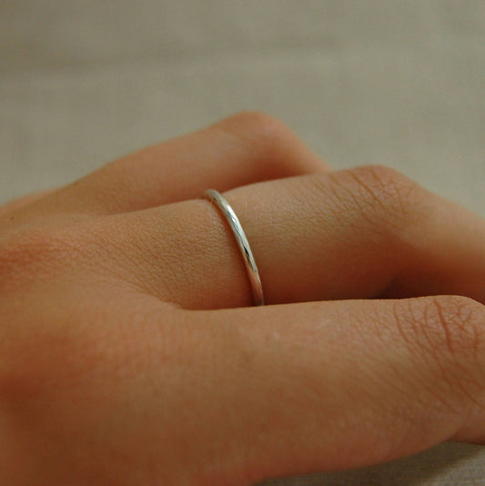 Alouette - Sterlium Plus® Silver Wedding Band Stacking Ring, FREE SHIP US