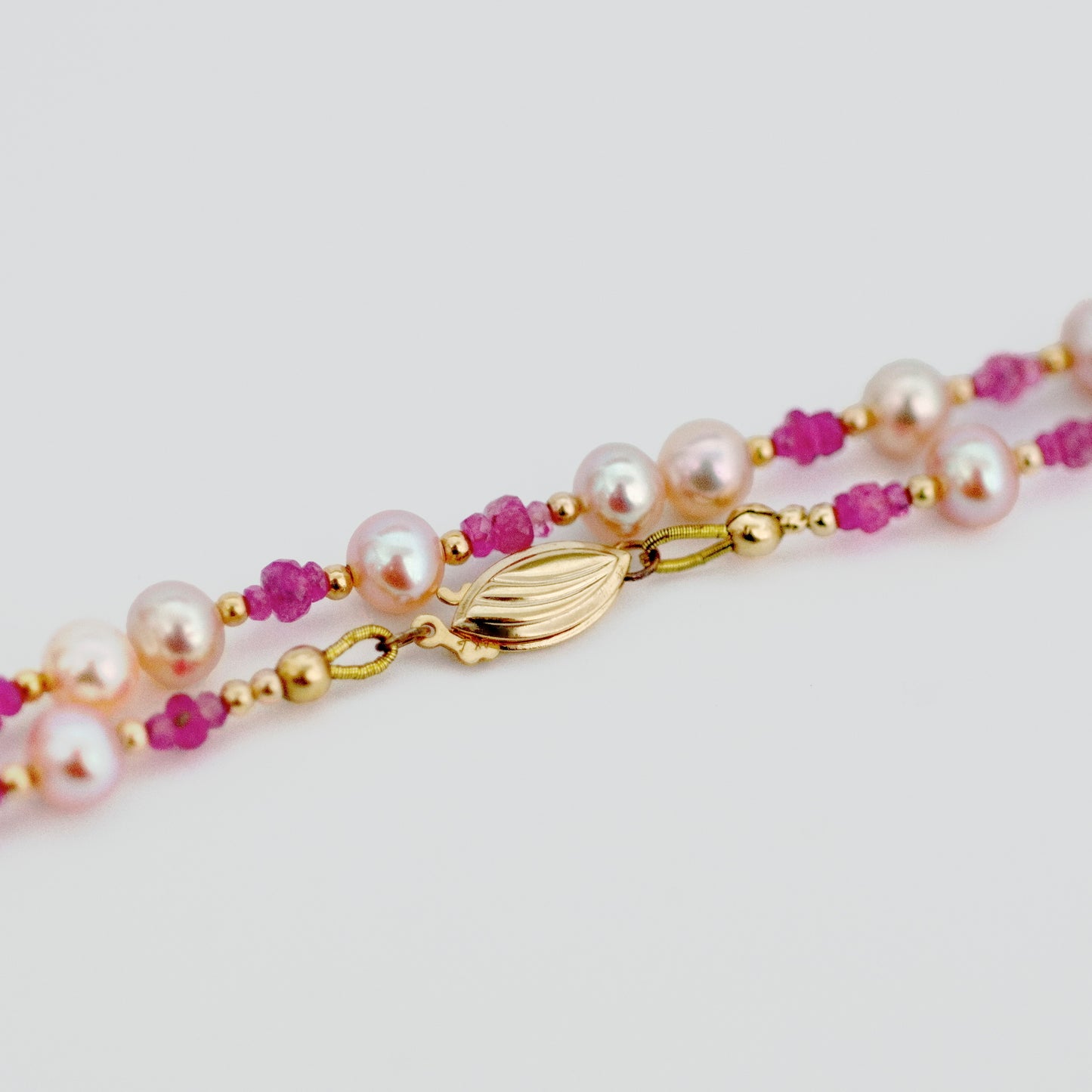 Kayla - Unique Freshwater Pearl and Sapphire Necklace with 14k Gold Accents