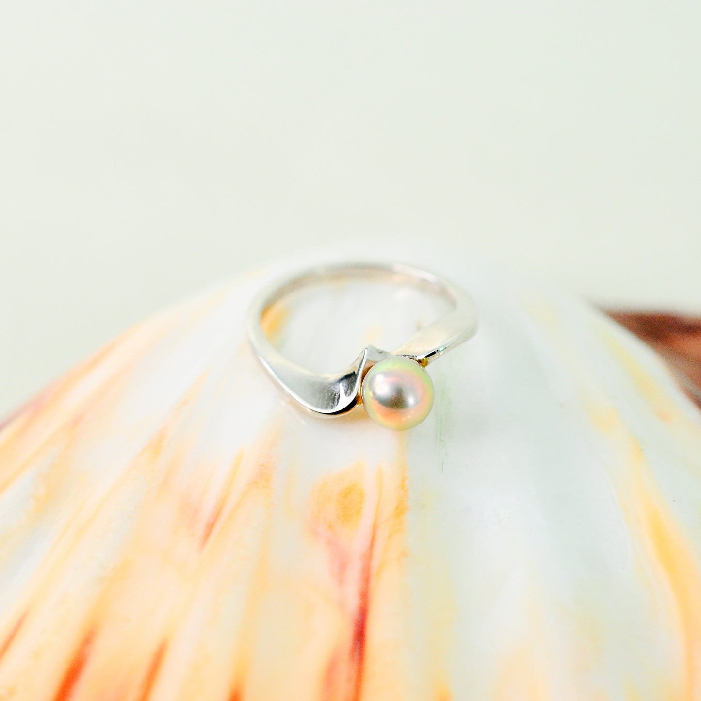 Linnea - Pearl Ring Features a Freshwater Pearl Set in Continuum® Silver, FREE SHIPPING US