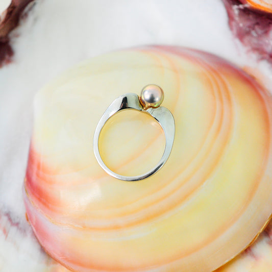 Linnea - Pearl Ring Features a Freshwater Pearl Set in Continuum® Silver, FREE SHIPPING US