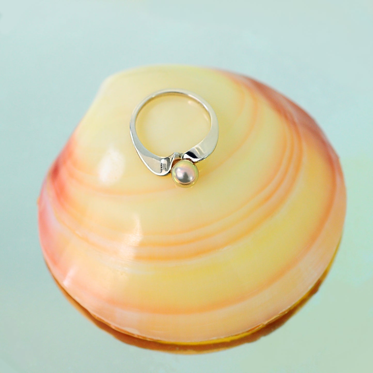 Linnea - Pearl Ring Features a Freshwater Pearl Set in Continuum® Silver, FREE SHIPPING US