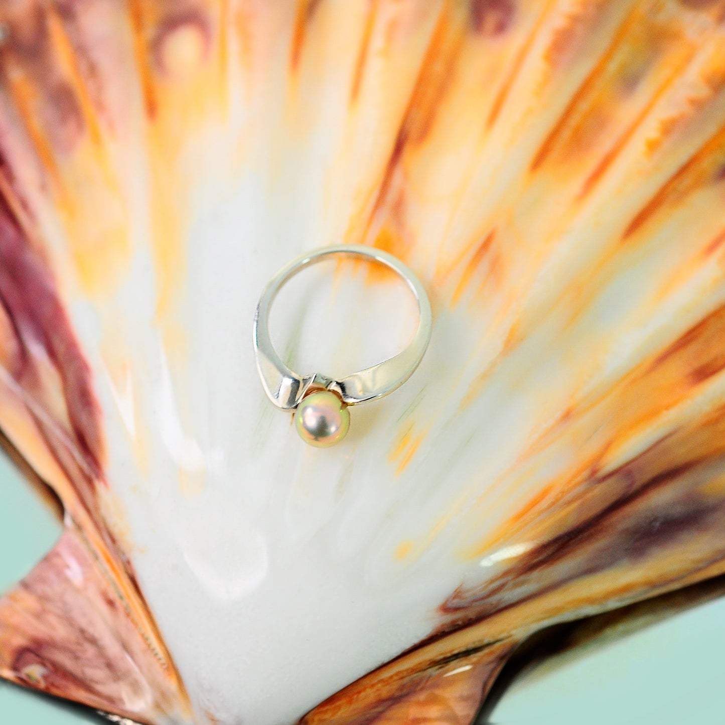Linnea - Pearl Ring Features a Freshwater Pearl Set in Continuum® Silver, FREE SHIPPING US