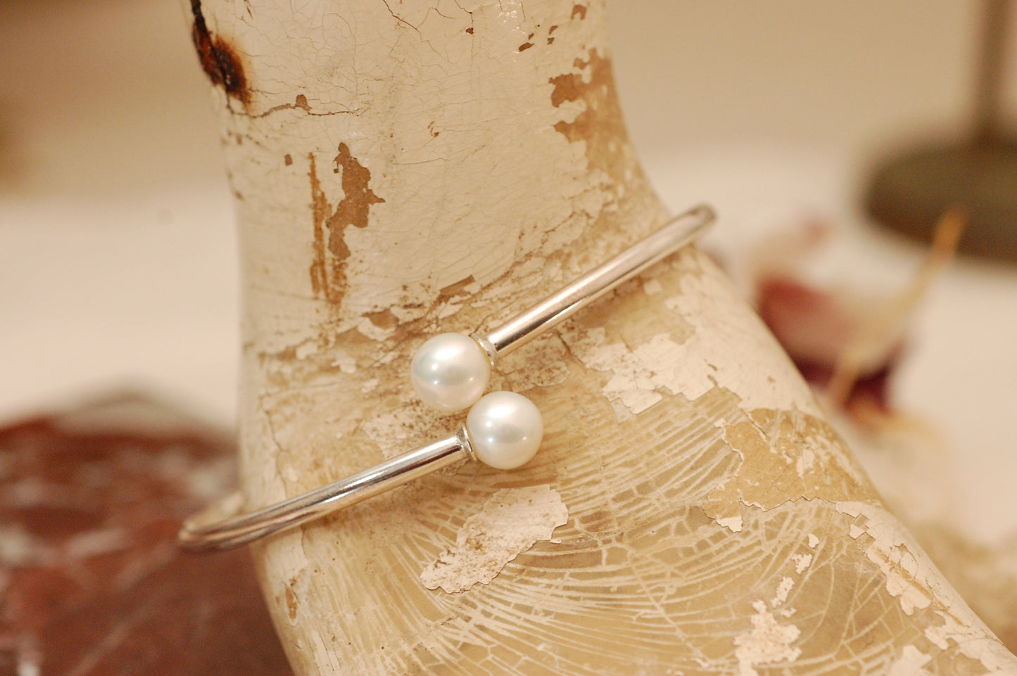 Melanie - Pearl Flex Bangle in Tahitian Pearls,Solid Rhodium Plated Sterling Silver, FREE SHIP US (Copy)