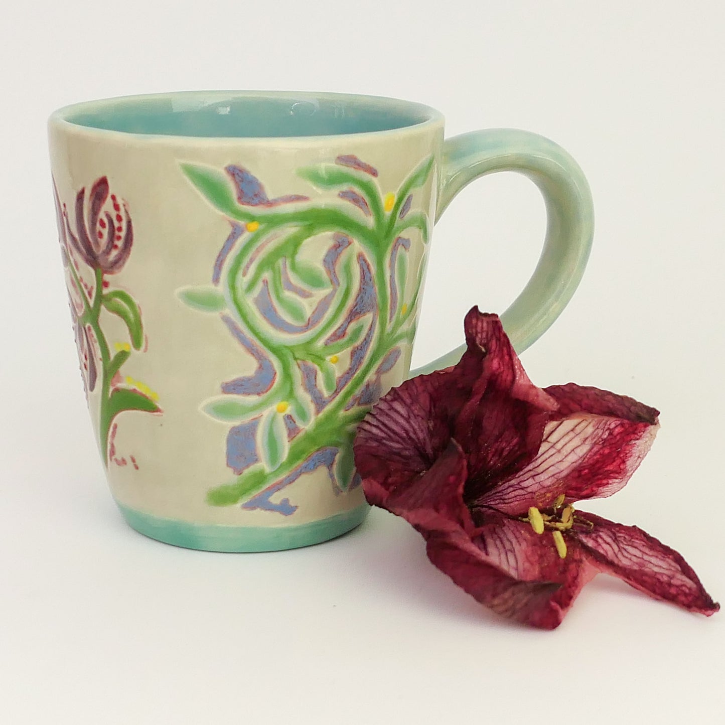 Hawaiian Cascade- Coffee, Tea or Cocoa Mug, unique hand painted ceramic mug.