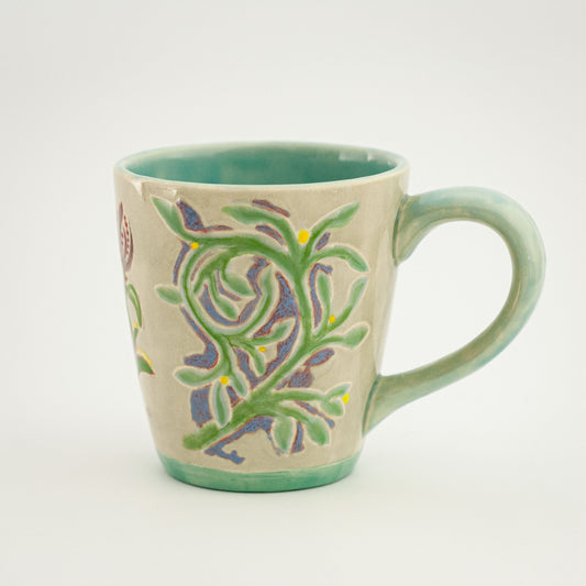 Hawaiian Cascade- Coffee, Tea or Cocoa Mug, unique hand painted ceramic mug.