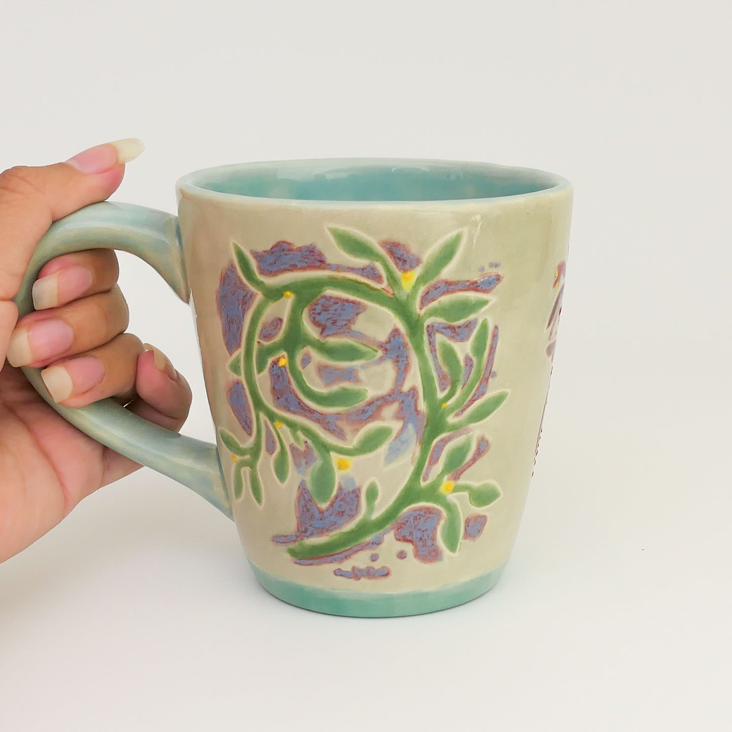 Hawaiian Cascade- Coffee, Tea or Cocoa Mug, unique hand painted ceramic mug.