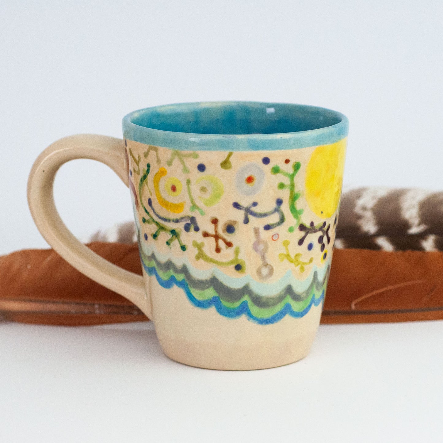 By the Shore - Ceramic mug for coffee or tea or cocoa. One of a kind.