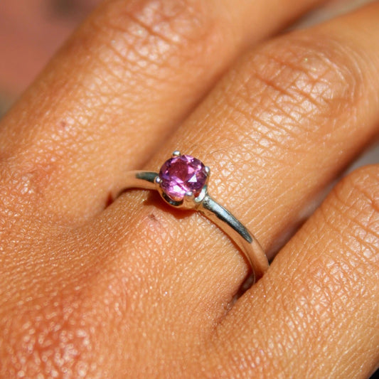 Katara - Pink Tourmaline Engagement Ring Argentium® Sterling Silver