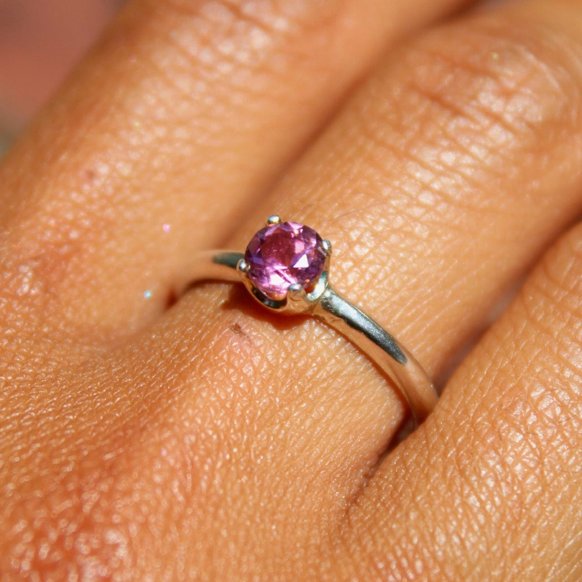 Katara - Pink Tourmaline Engagement Ring Argentium® Sterling Silver