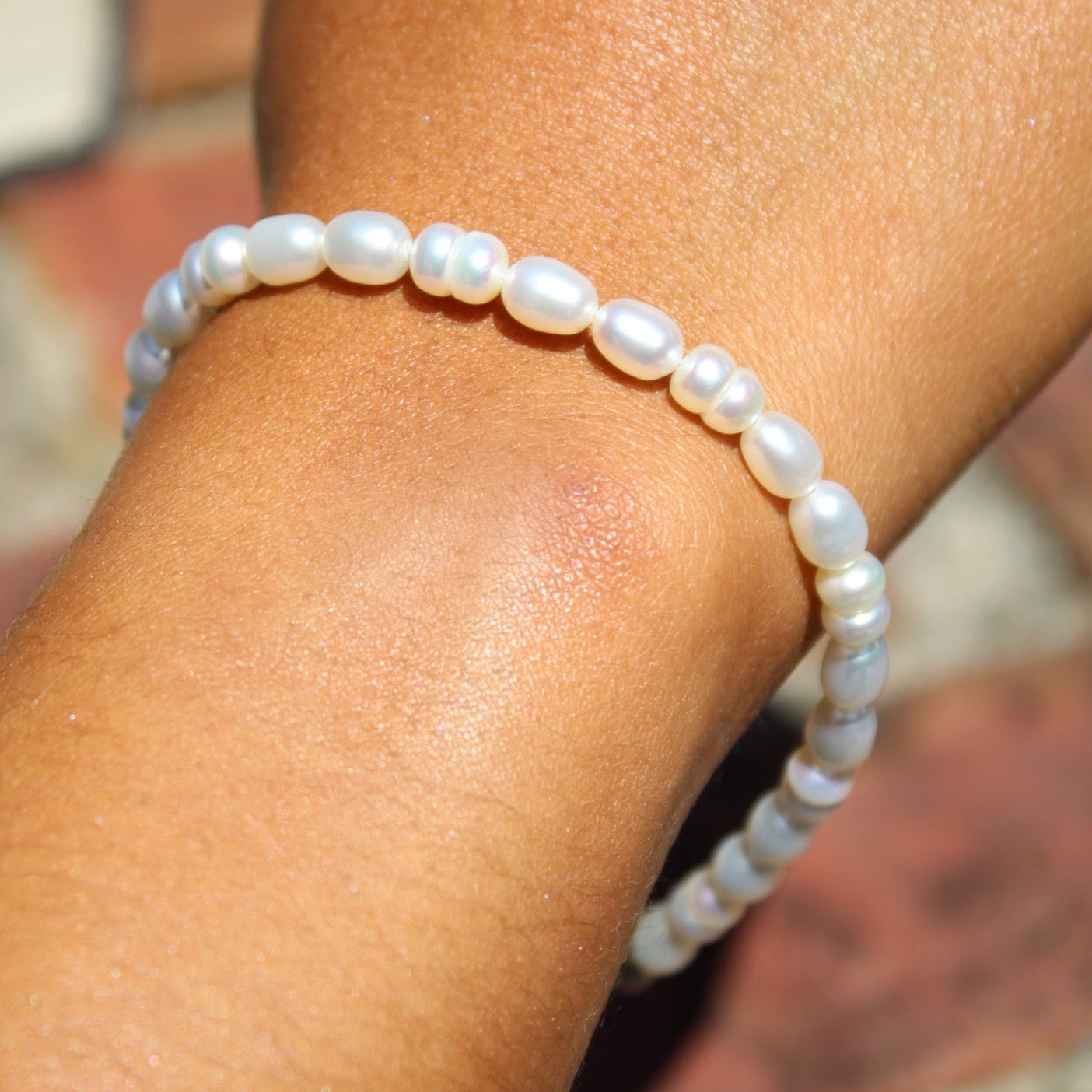 Thea - Beautiful White Freshwater Pearl Bracelet with Sterling Silver Magnetic Clasp. FREE SHIPPING US.