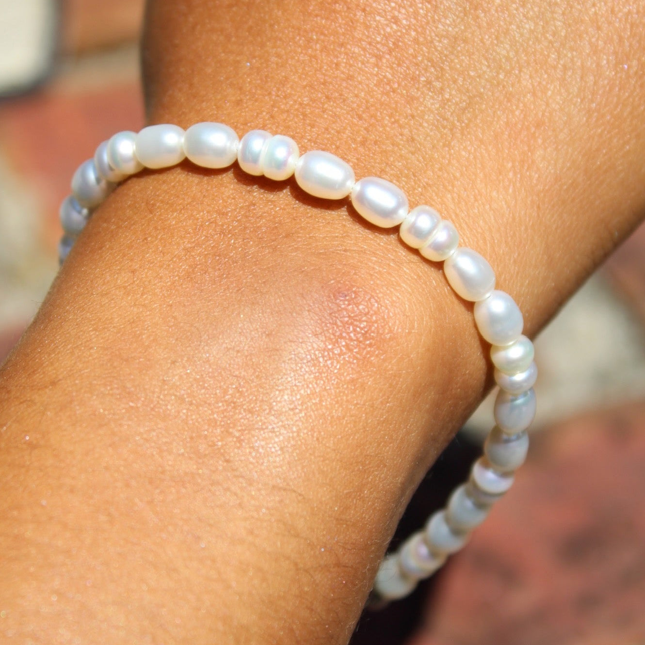 Lucy- Lovely White Freshwater Pearl Bracelet with Oxidized Sterling Silver Filigree Magnetic Clasp.