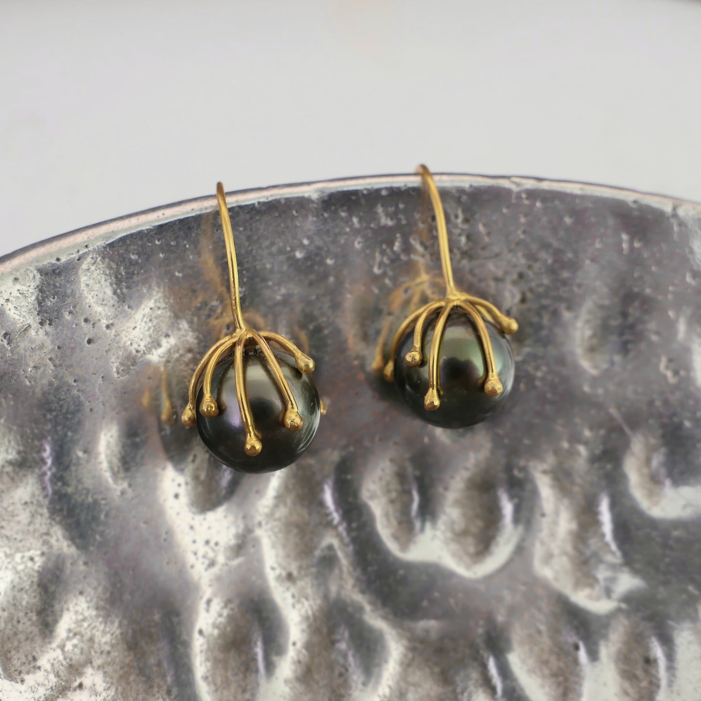 Aavi- Tahitian Pearl Drop Earrings Set in Solid 18kt Gold Earwires