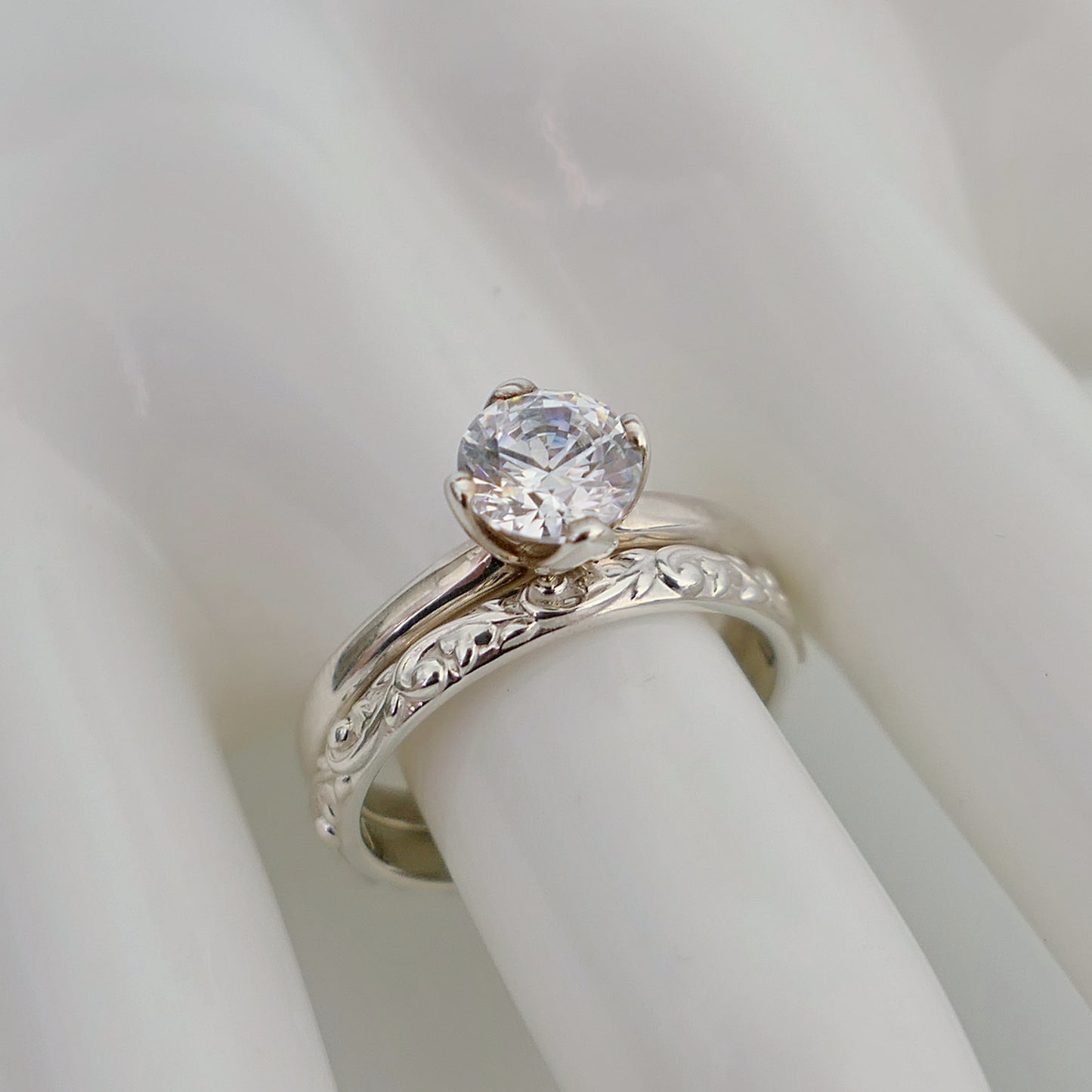 Ellie - Engagement Ring Features a Cubic Zirconia Gemstone and Continuum® Silver, FREE SHIPPING US