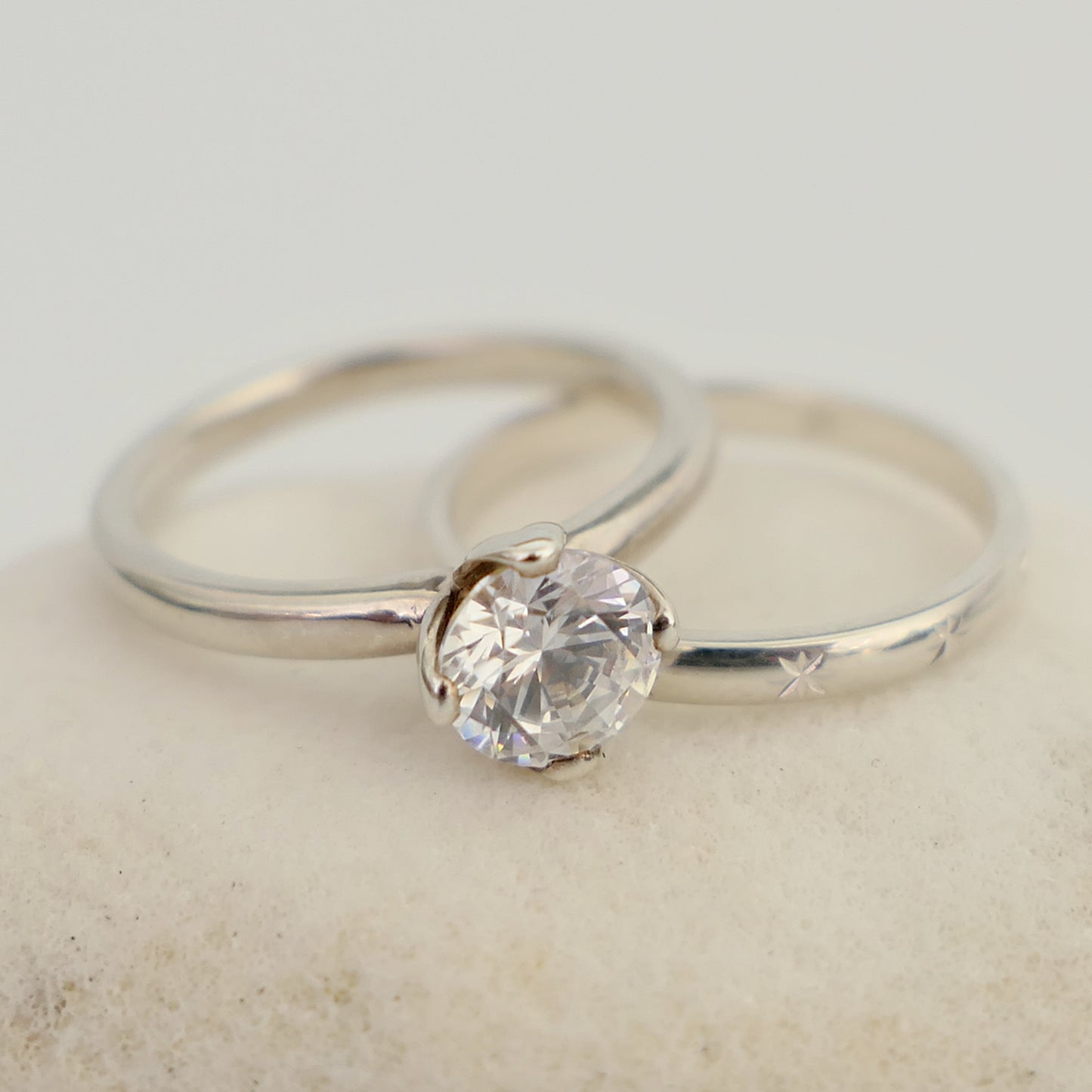 Ellie - Engagement Ring Features a Cubic Zirconia Gemstone and Continuum® Silver, FREE SHIPPING US