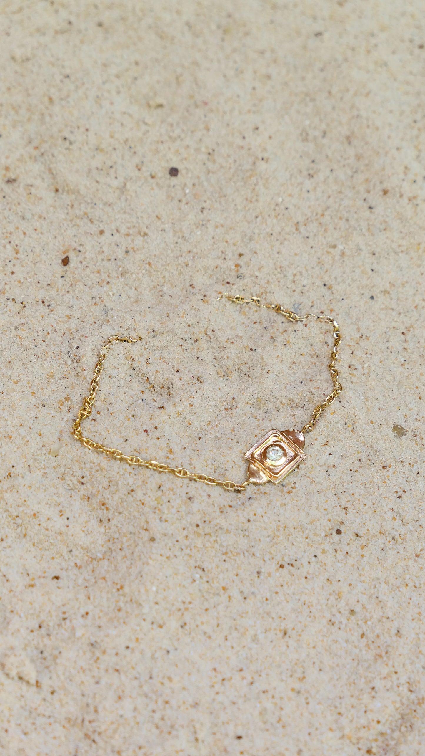Charlotte - Luxurious 14kt Gold Bracelet Featuring Dazzling White Sapphire. 7" of Timeless Elegance!