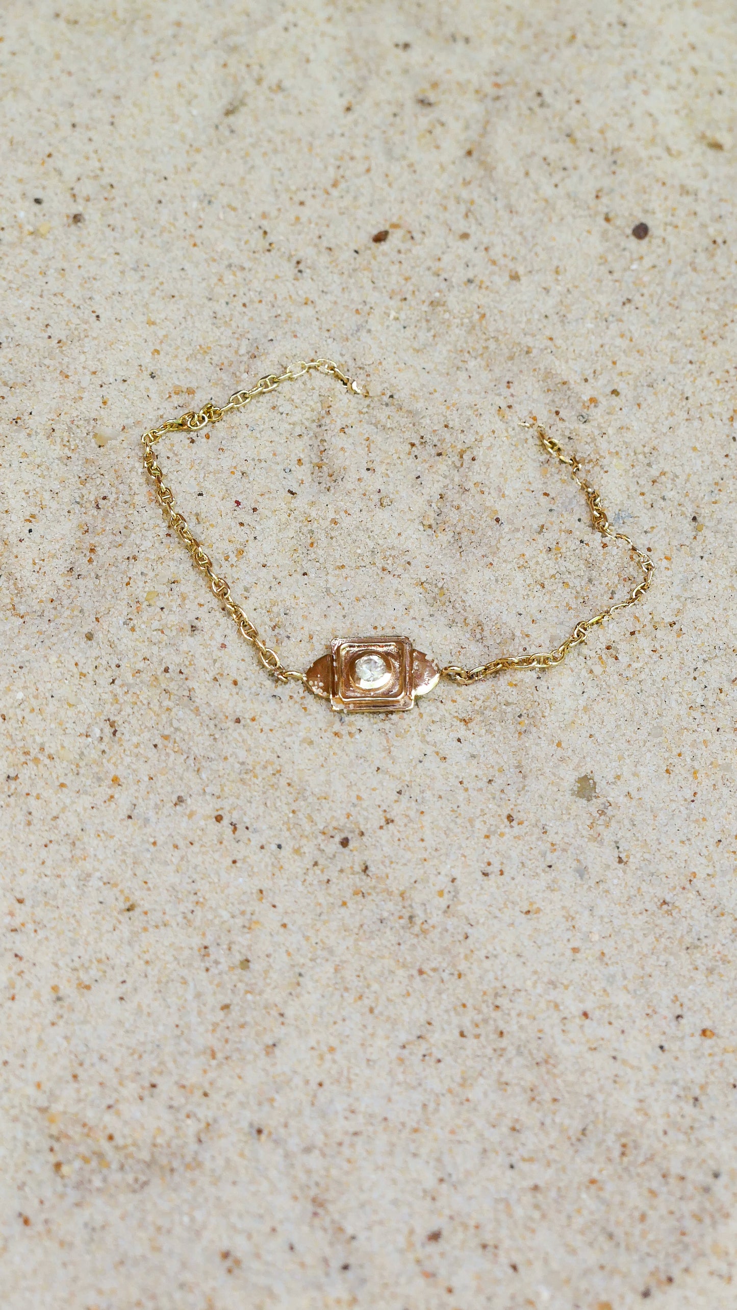 Charlotte - Luxurious 14kt Gold Bracelet Featuring Dazzling White Sapphire. 7" of Timeless Elegance!