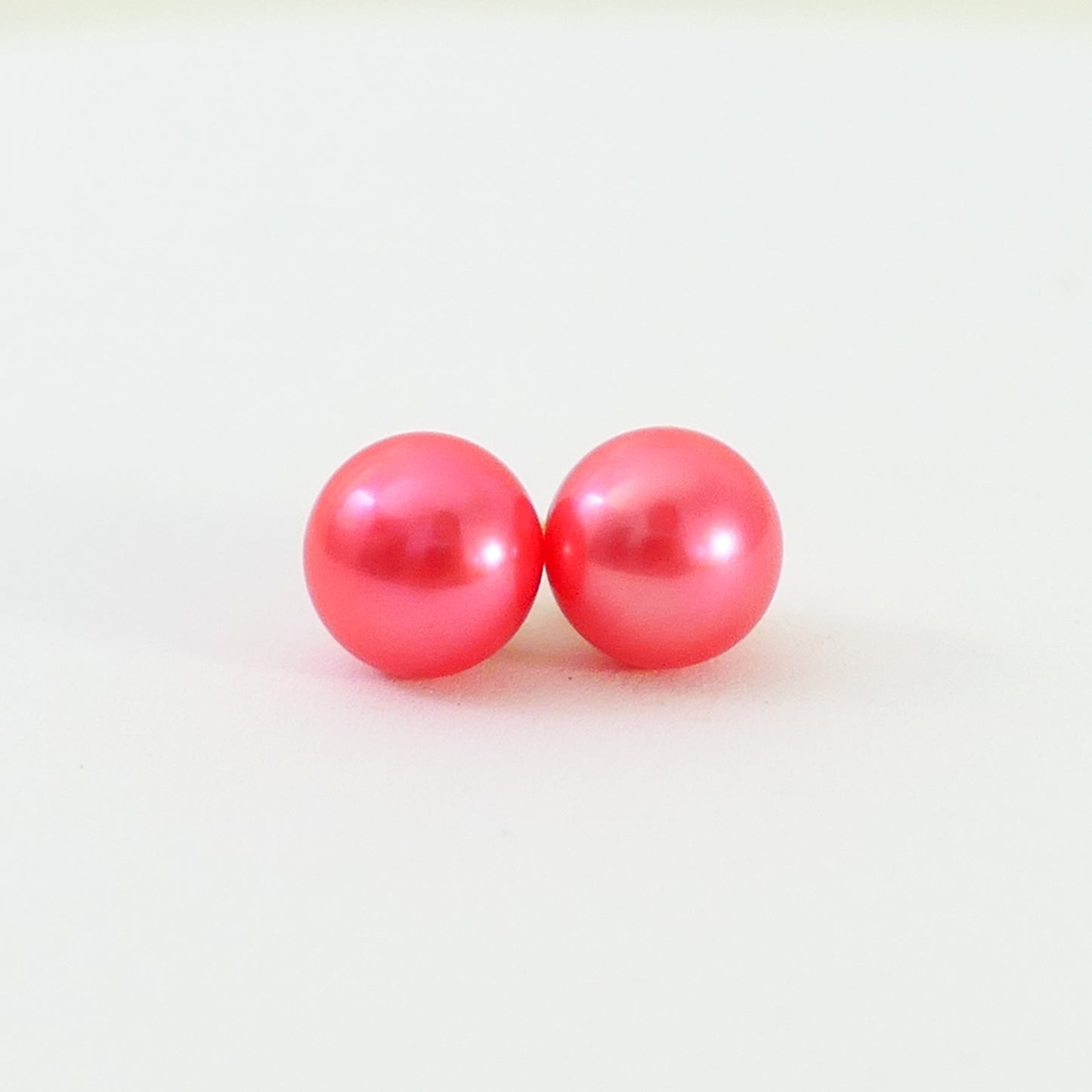 Aurelia - Pearl Stud Earrings, One of a Kind, Set in Solid 14kt Gold.