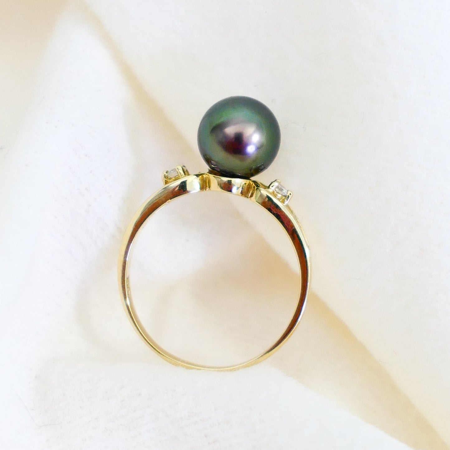 Arden - Engagement Ring, Tahitian Pearl with Diamond Accents, 14kt gold,