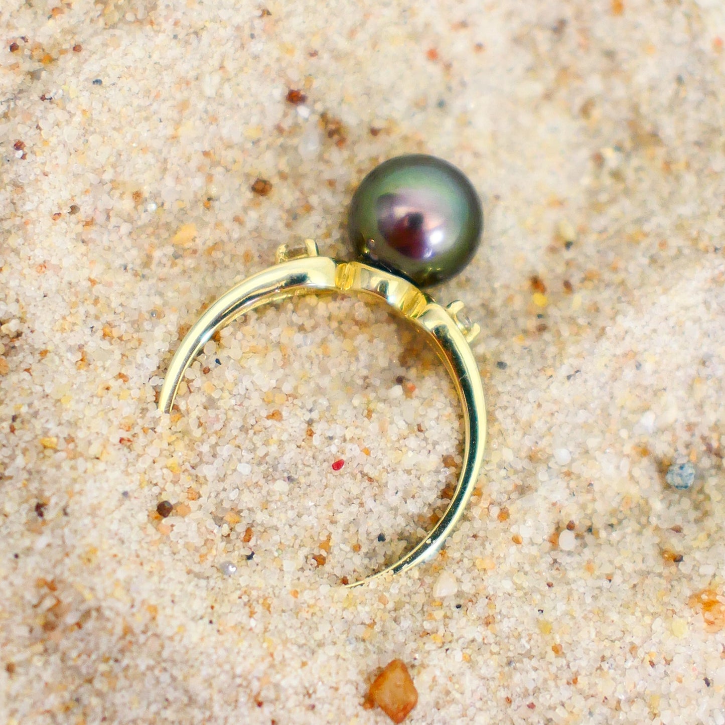 Arden - Engagement Ring, Tahitian Pearl with Diamond Accents, 14kt gold,