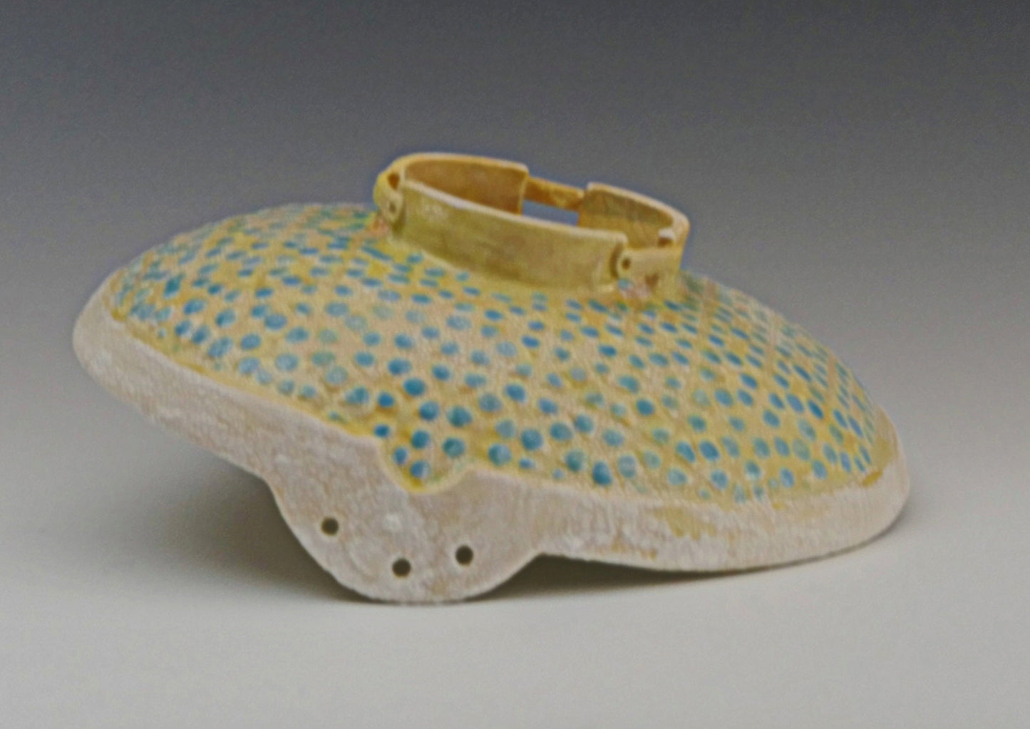 Snow Crust - Hand Painted Decorative Ceramic Bowl - Medium Size - Free Shipping in the US.