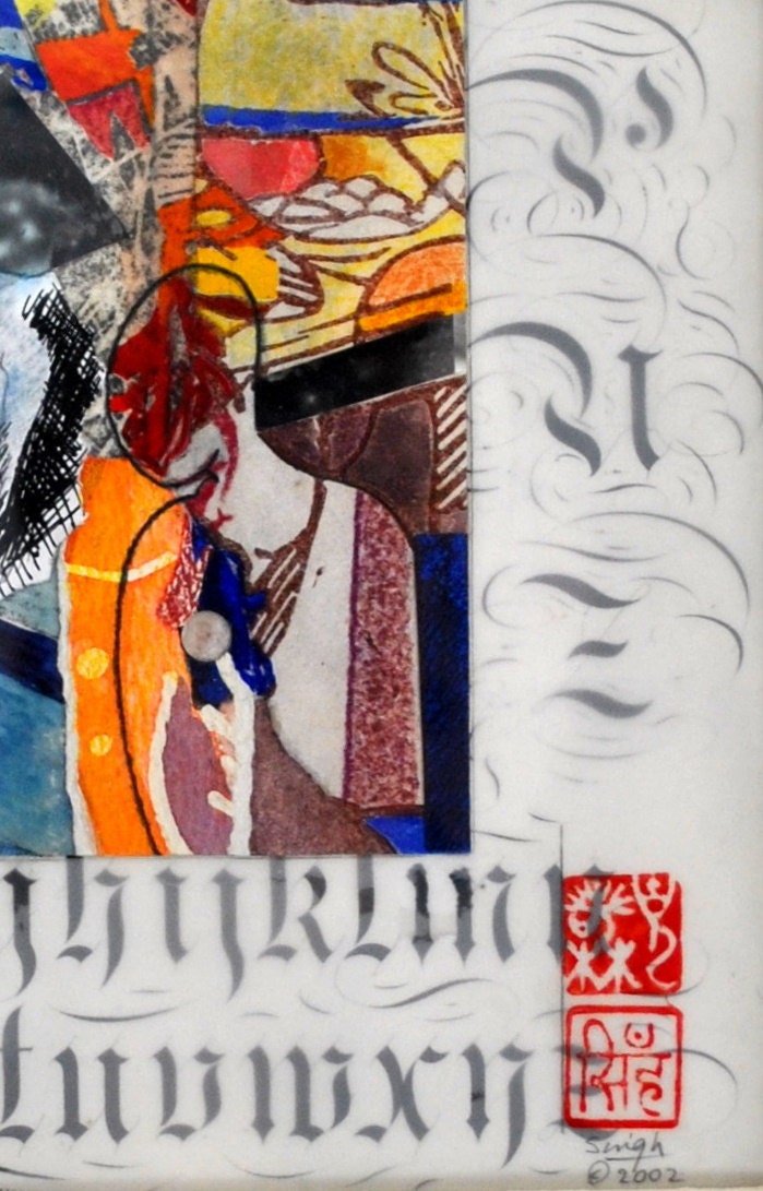 Kept Alive on Air and Dreams - Original Art, mixed media, framed art, FREE SHIPPING US