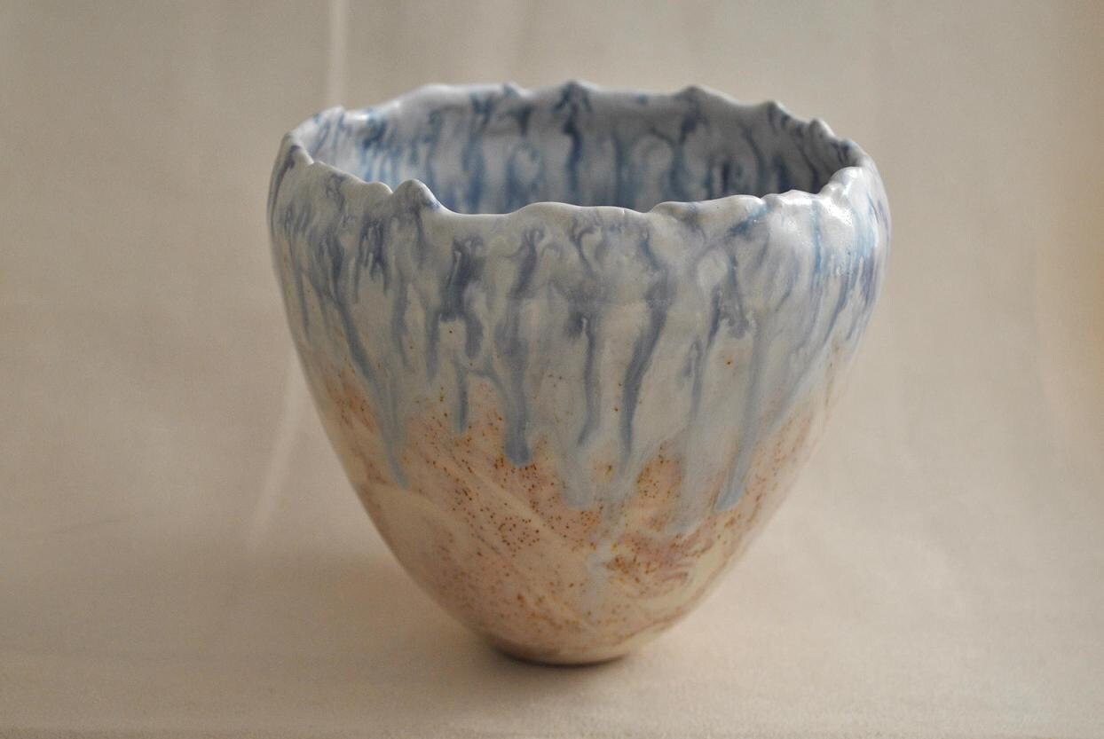 Rain, Overland - Landscape themed Porcelain Bowl, ceramic art, home decor, FREE SHIPPING US.