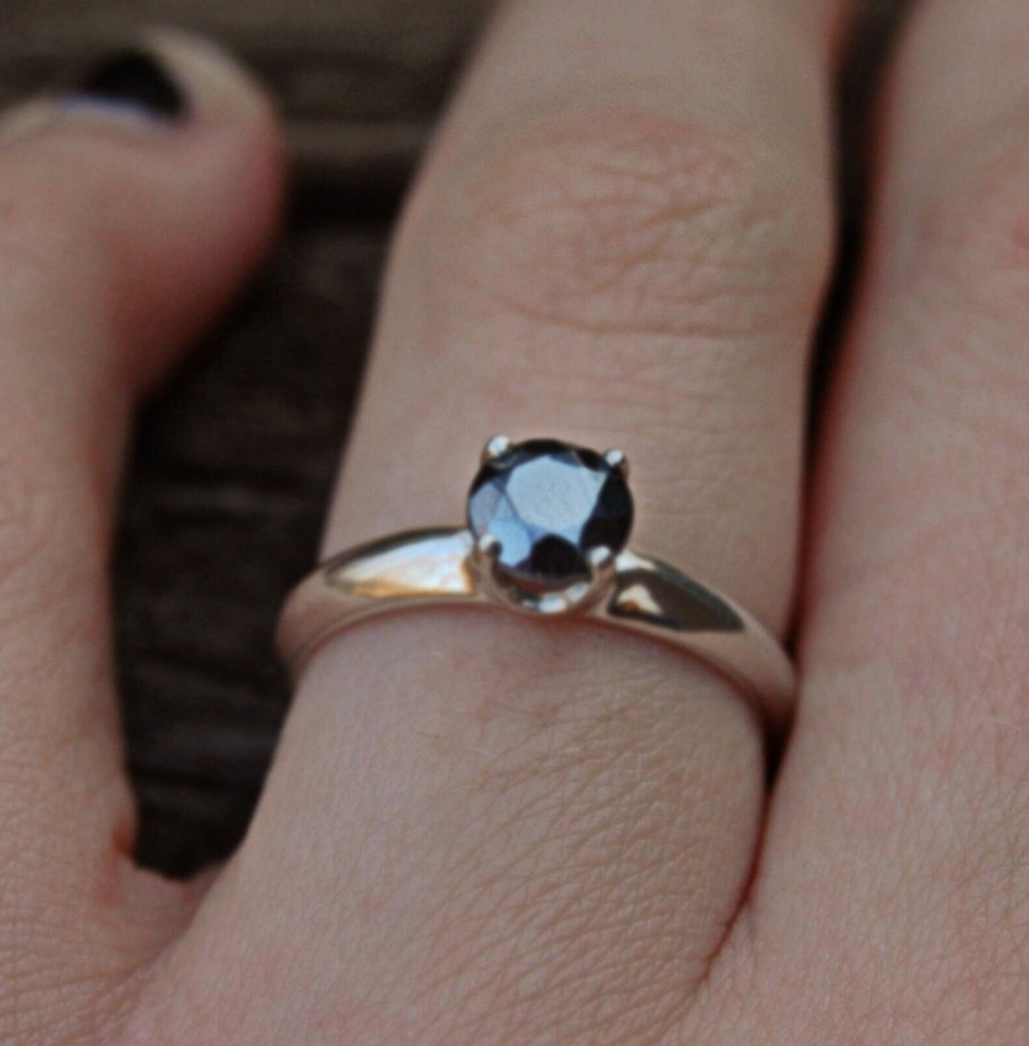 Brenna - Unique Silicon Crystal Gemstone Ring Set in Solid Argentium® Silver, Free shipping US.