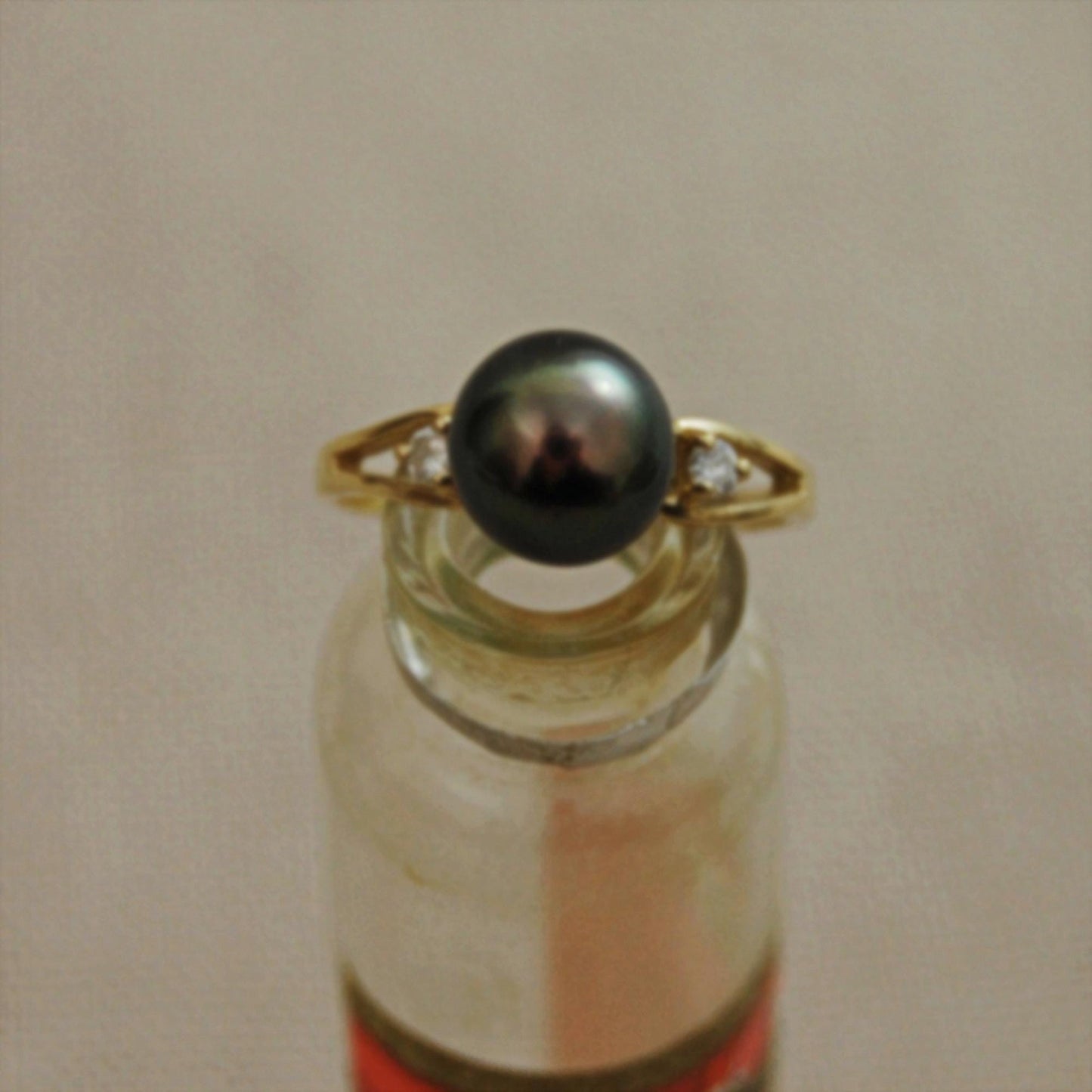 Arden - Engagement Ring, Tahitian Pearl with Diamond Accents, 14kt gold, FREE SHIPPING US