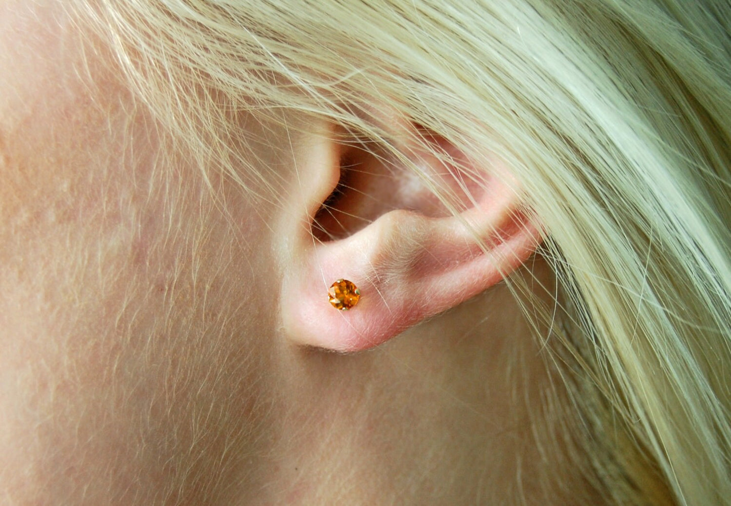 Marni - Citrine Mini Stud Earrings, 14k Yellow Gold