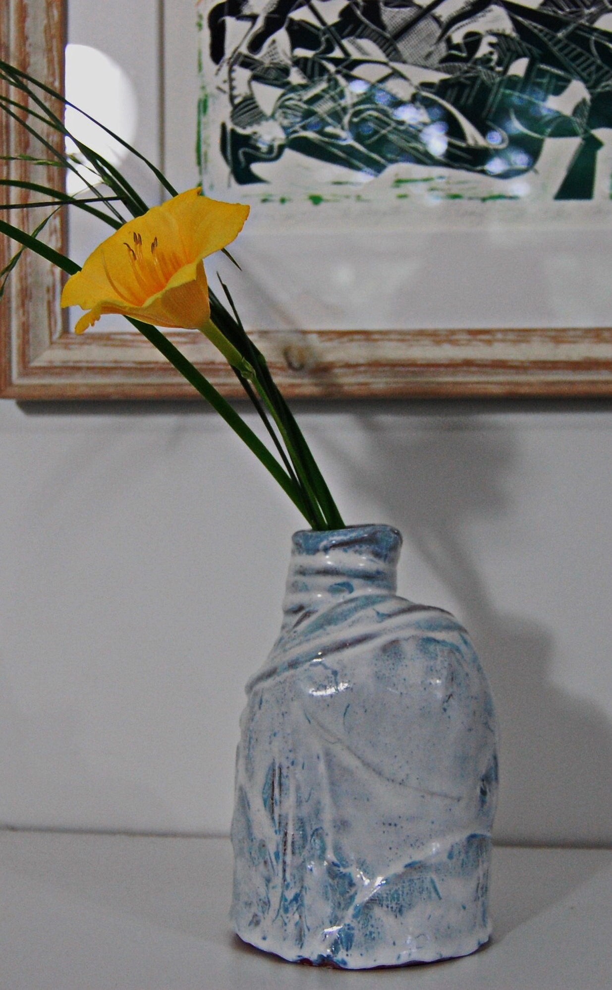 Emily - Ceramic Vase, hand built Ikebana Vase. FREE SHIPPING US.