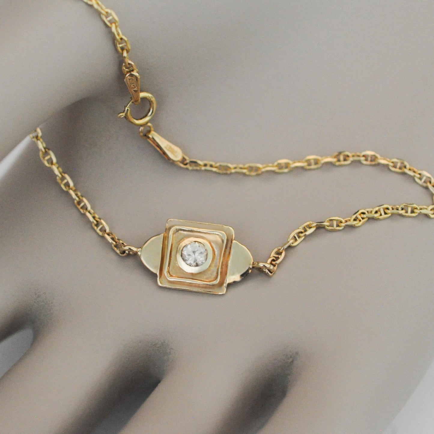 Charlotte - Luxurious 14kt Gold Bracelet Featuring Dazzling White Sapphire. 7" of Timeless Elegance!