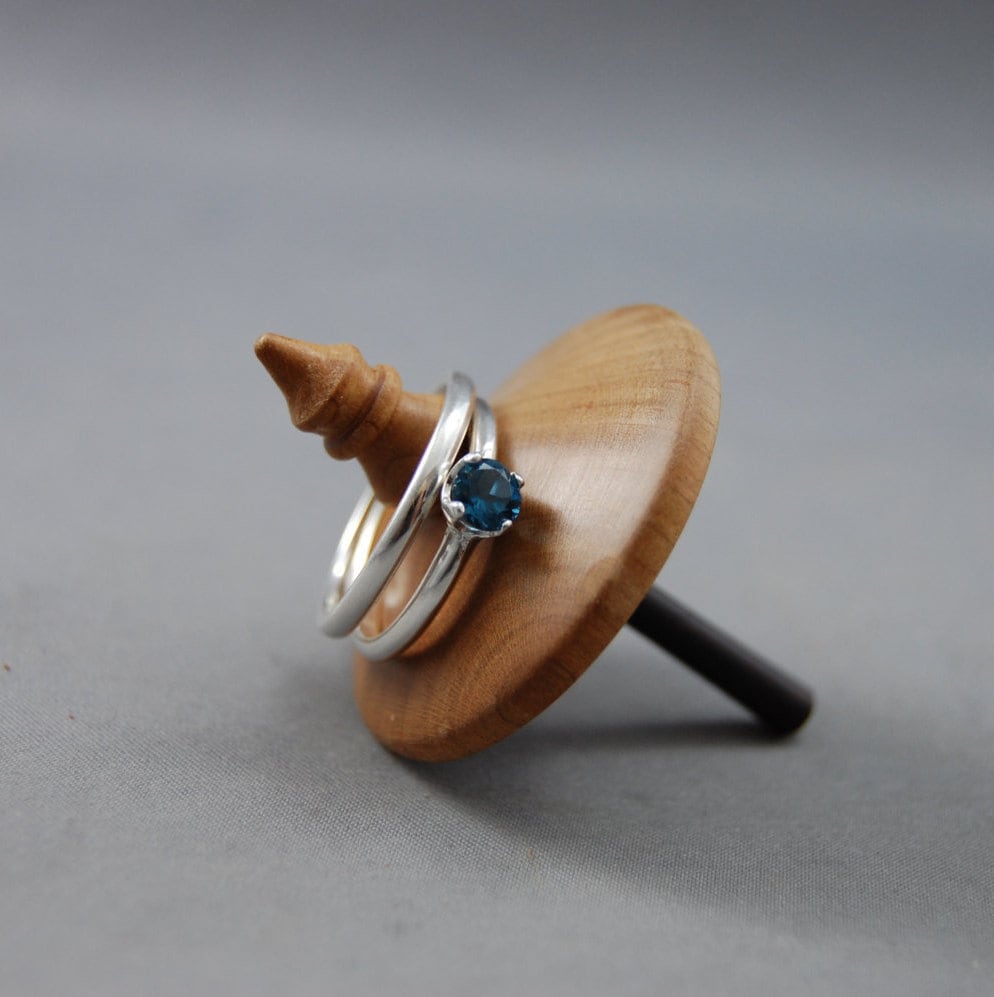 Azula - Blue Topaz Gemstone Ring Set in Solid Argentium Silver, FREE SHIPPING US