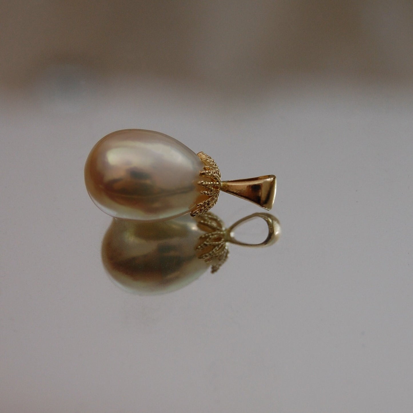 Zyta - Freshwater Pearl Pendant Set in 14kt Gold, FREE SHIPPING US