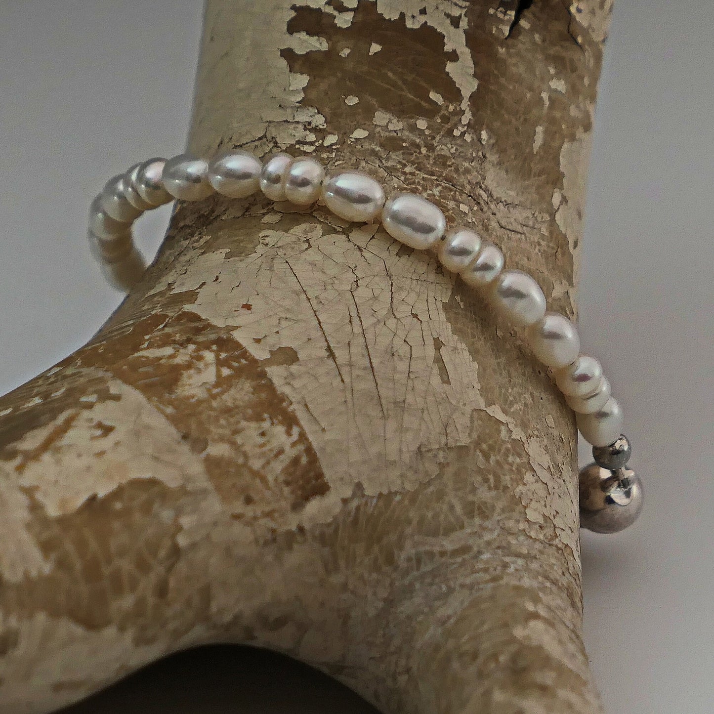 Thea - Beautiful White Freshwater Pearl Bracelet with Sterling Silver Magnetic Clasp. FREE SHIPPING US.