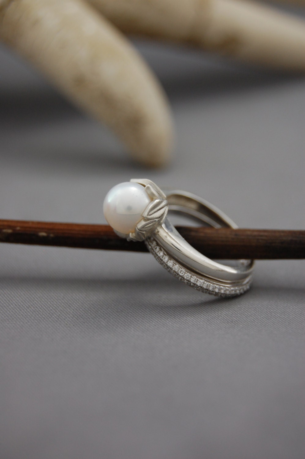 Evlin W. - Custom Made Pearl Ring in Silver, Gold or Platinum, FREE SHIP US