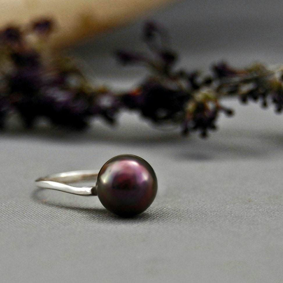 Lela - Pearl Ring Features a Freshwater Pearl Set in Sterling Silver, Small Size, FREE SHIPPING US