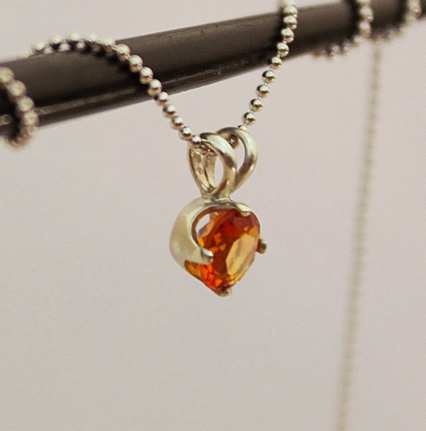 Autumn - Citrine Pendant Necklace, November Birthstone, Argentium® Silver