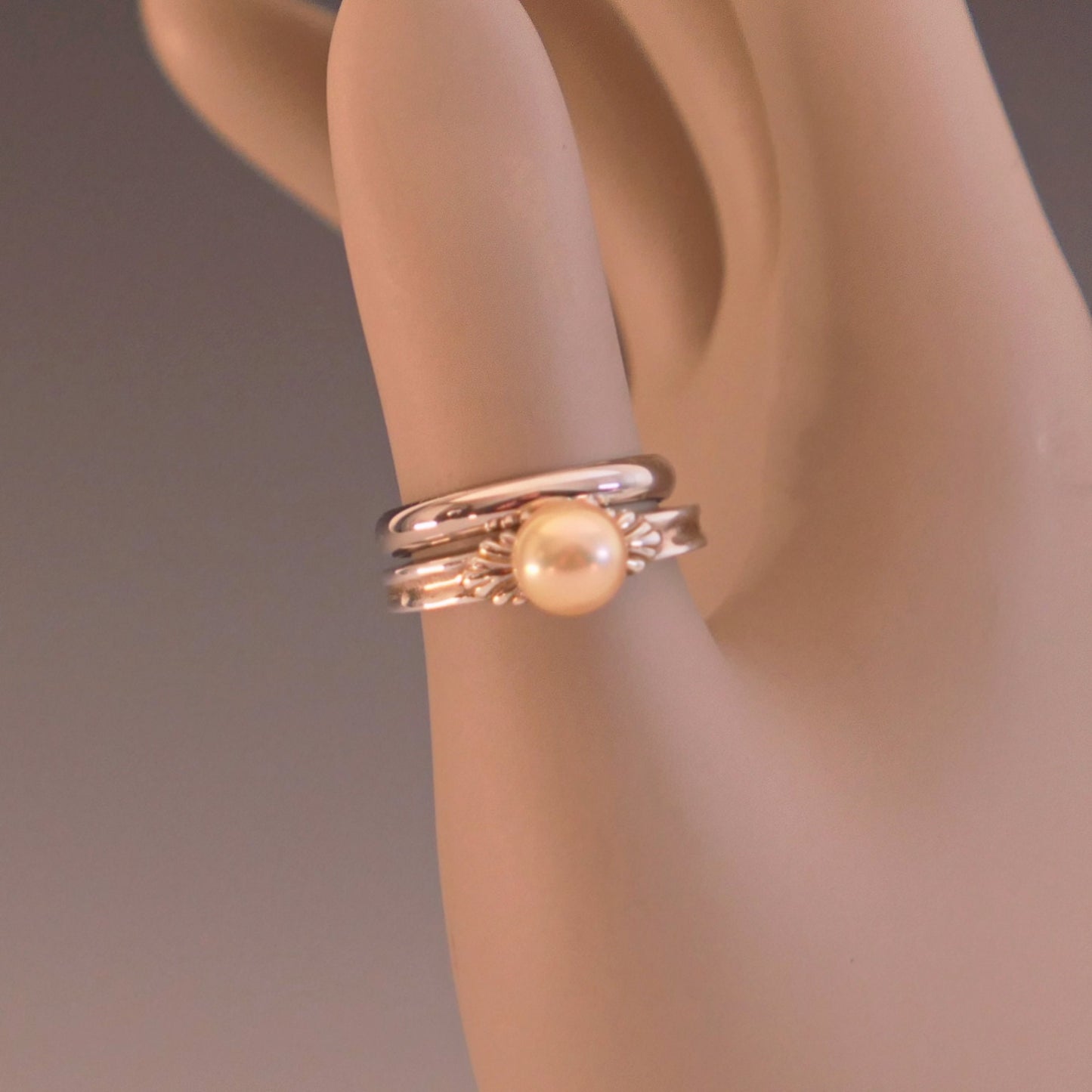 Leila - Pearl Engagement or Other Ring in Silver, Gold, or Platinum, Made to Order  FREE SHIPPING US