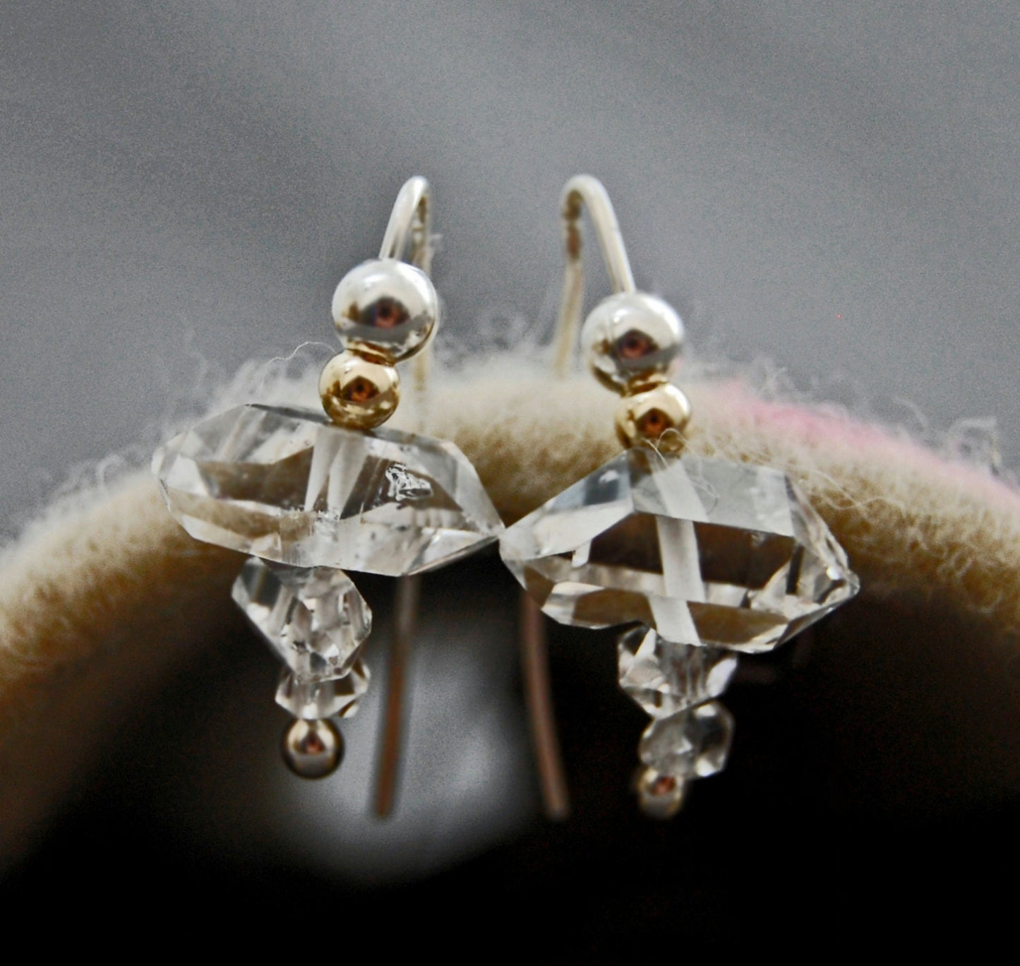 Ciana - Herkimer Diamond Earrings, Drop Earrings